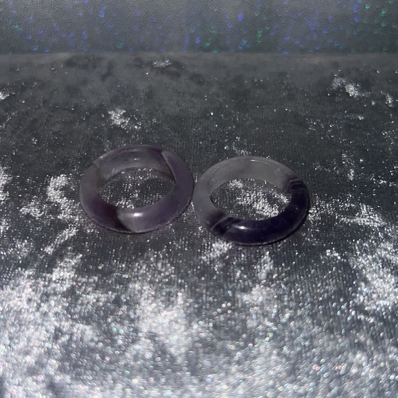 Amethyst rings crystal healing purple geodes natural rocks ring bands π - Picture 12 of 17